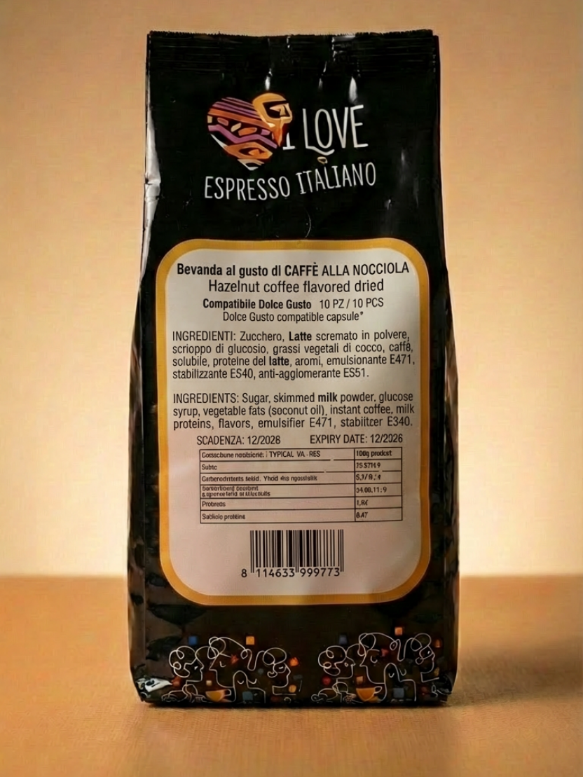 Capsule Compatibili Nescafé® Dolce Gusto® Nocciolino 10pz – Bevanda al Gusto di Nocciola