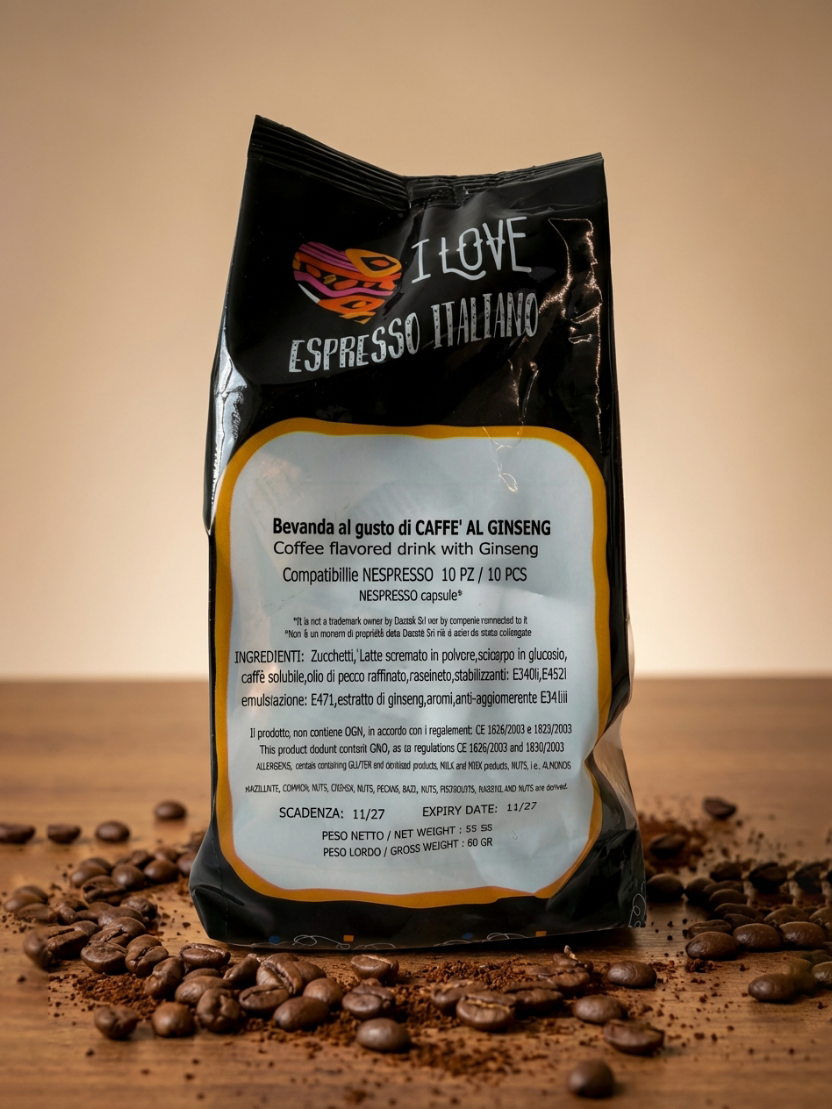 Capsule Compatibili Nespresso® Ginseng 10pz – Bevanda al Gusto di Caffè al Ginseng